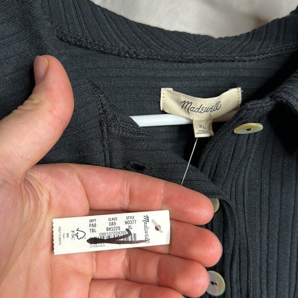 Madewell Variegated Rib Boxy Polo Shirt - Picture 7 of 11